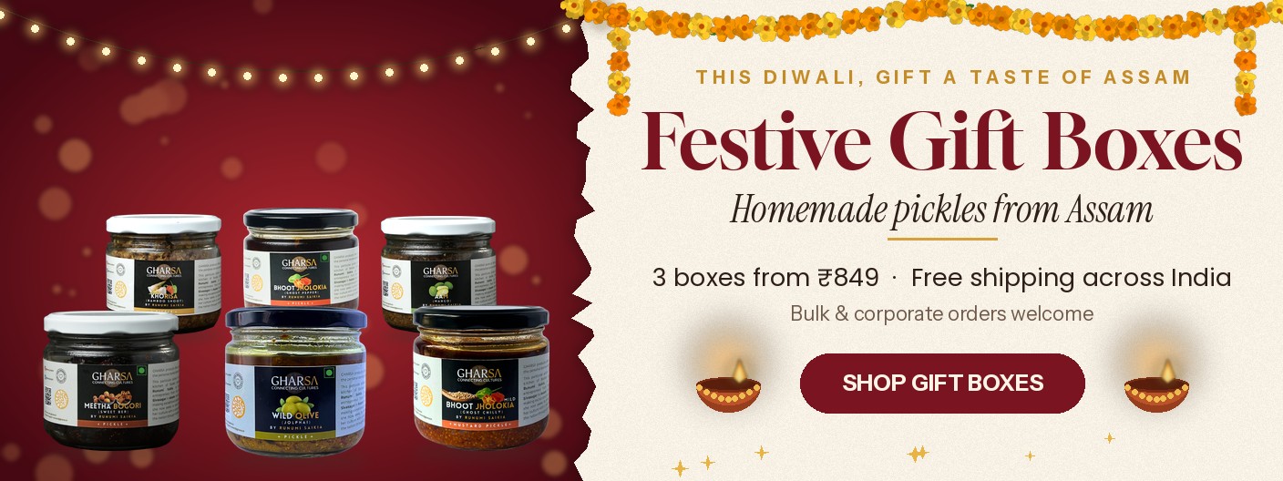 GHARSA Diwali festive gift boxes – homemade pickles from Assam, from ₹849 with free shipping