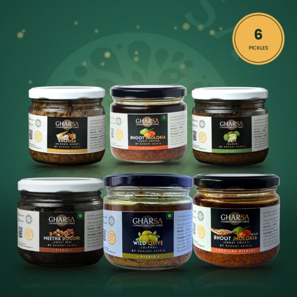 Best of Assam Gift Box – six GHARSA pickles from Assam, a Diwali food gift