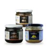 Taste of Assam pickle gift box – Khorisa, Meetha Bogori and Jolphai jars on white